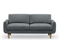 Hutch Velvet Round Arm 3 Seater Sofa - Slate Grey