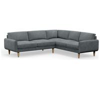 Hutch Velvet Round Arm 6 Seater Corner Sofa - Slate Grey