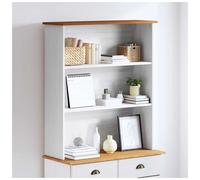 Hutch White Solid Pine 91 x 30 x 104 cm Modern Storage Shelves Organizer Compact