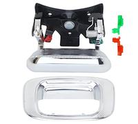 Hutdkte Chrome Tailgate Tail Gate Handle & Bezel for Chevy Silverado GMC Sierra 1500 2500 3500, 1500HD 2500HD Pickup Truck 1999-2007, 15997911 15228539 with Handle Rod Clip
