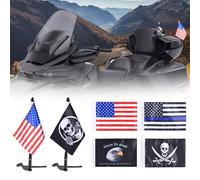 Hutexico For Spyder F3 LTD Flag Pole Mount Kit, 2 Pack Foldable Spyder Trunk Stainless Flagpole Bracket With 6 Flags USA Flag For Can-Am Spyder F3-Limited 2017-2023, Spyder RT 2020-2023