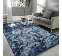 Hutha 5x8 Large Area Rugs for Living Room, Super Soft Fluffy Modern Bedroom Rug, Tie-Dyed Blue Grey Indoor Shag Fuzzy Carpets for Girls Kids Nursery Room Home Decor