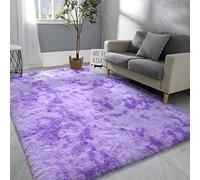 Hutha 5x8 Large Area Rugs for Living Room, Super Soft Fluffy Modern Bedroom Rug, Tie-Dyed Purple Indoor Shag Fuzzy Carpets for Girls Kids Nursery Room Home Decor