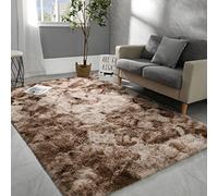 Hutha 6x9 Large Area Rugs for Living Room, Super Soft Fluffy Modern Bedroom Rug, Tie-Dyed Brown Indoor Shag Fuzzy Carpets for Girls Kids Nursery Room Home Decor