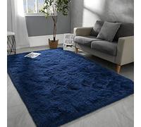 Hutha 8x10 Large Area Rugs for Living Room, Super Soft Fluffy Modern Bedroom Rug, Navy Blue Indoor Shag Fuzzy Carpets for Girls Kids Nursery Room Home Decor