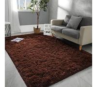 Hutha Rug for Living Room, Super Soft, Fluffy, Modern, Bedroom, 10.2 x 15.2 cm, Brown/Coffee, for Indoor Use, Fluffy Rugs for Girls, Children's Room, Home Decoration