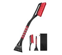 hutianbrt 27" Heavy Duty Snow Brush And Ice Scraper | Detachable For Car Windshield With Foam Grip | Winter Cleaning Tool For Cars, Trucks, SUVs(Red,Small (27inch))