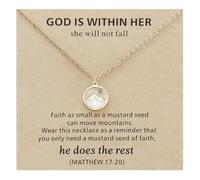 HUTIMY Faith Necklace for Women Gold Adults Ladies Baptism Gifts Religious Mustard Seed Necklace