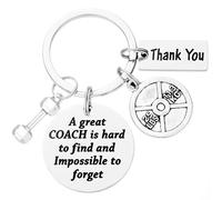 HUTIMY Fitness Coach Gifts for Men Women Keychain Best Funny Coaching Thank You Gift for Crossfit Coach, Stainless Steel, Medium