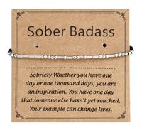 HUTIMY Gifts for Sobriety Women Her Na Alcoholics Anonymous Jewelry 1 2 5 7 8 10 Year Sober Bracelet