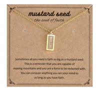 HUTIMY Mustard Seed Gifts for Women Faith Birthday Jewelry Christian Inspiration Mustard Seed Necklace, Medium, Stainless Steel, No Gemstone