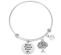 HUTIMY Yiayia Bracelet Gifts for Grandma Bangle World'S Best Yia Yia Birthday Jewelry for Yiayia Jewelry