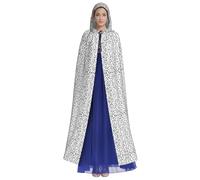 HUTOOLEE Black And White Polka Dot Hooded Cloak Halloween Cosplay Prom Party Comic Con Adult Party Decoration Cape Beautiful Graphic Print