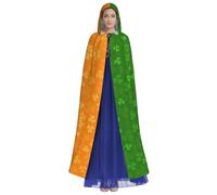 HUTOOLEE Irish Flag Hooded Cloak Halloween Cosplay Prom Party Comic Con Adult Party Decoration Cape Beautiful Graphic Print