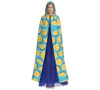 HUTOOLEE Lemon Wedges Hooded Cloak Halloween Cosplay Prom Party Comic Con Adult Party Decoration Cape Beautiful Graphic Print, Black