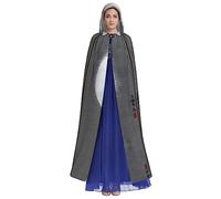 HUTOOLEE Moon Pine Tree Hooded Cloak Halloween Cosplay Prom Party Comic Con Adult Party Decoration Cape Beautiful Graphic Print, Black