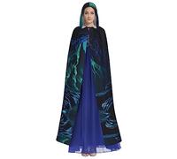 HUTOOLEE Water Moon Cave Hooded Cloak Halloween Cosplay Prom Party Comic Con Adult Party Decoration Cape Beautiful Graphic Print, Black