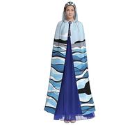 HUTOOLEE Waves Lapping At The Rocks Hooded Cloak Halloween Cosplay Prom Party Comic Con Adult Party Decoration Cape Beautiful Graphic Print