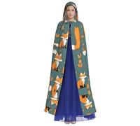 HUTOOLEE Yellow Fox Hooded Cloak Halloween Cosplay Prom Party Comic Con Adult Party Decoration Cape Beautiful Graphic Print