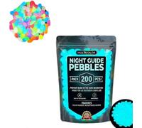 HUTRADE Colorful Glow-in-the-Dark Garden Stones，Rainbow Glow Rocks，Night Guide Luminous Pebbles Rainbow Glow ，for Fairy Garden Patio Fish Tank Aquarium Decor(Blue,200pcs)