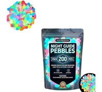 HUTRADE Colorful Glow-in-the-Dark Garden Stones，Rainbow Glow Rocks，Night Guide Luminous Pebbles Rainbow Glow ，for Fairy Garden Patio Fish Tank Aquarium Decor(Multi-colored,200pcs)