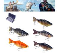 HUTRADE Fishing lures，bionic fishing lure，Upgrade Swimming Lure with Multi Micro Jointed Swimbait Action，for Freshwater and Saltwater, Electric Minnow Lure for Beginners and Anglers