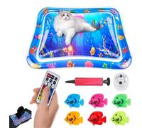 HUTRADE Glow Pad for Cats,New Multi-Color Lighted Cat Water Mat with Fish,Motion-Activated Glowpad for Cat, Pet Mat Floating Fish ，Ocean Breeze Splashland for Cats, for Indoor Play