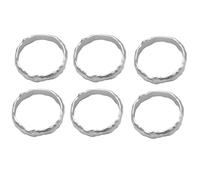 HUTSRAI 6-Piece Metal Napkin Ring Napkin Ring Set, Napkin Buckle Holder, Table Decoration for Wedding, Party, Ramadan, Banquet, Silver, Durable, Easy to Use