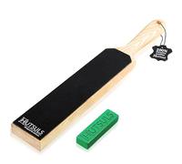 Hutsuls Double Sided Strop Paddle - Get Razor-Sharp Edges with Knife Strop Kit, Easy to Use Quality Leather Strop Sharpener with Ergonomic Handle & Leather Honing Strop Step-by-Step Guide is Included