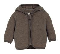 Huttelihut - Baby's Jacket Bear Ears Wool Fleece - Merino jacket size 80, brown