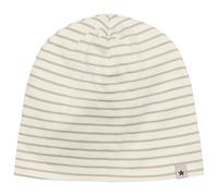 Huttelihut - Kid's Beanie Stripe Rib - Beanie size 54 cm - 6-8 Years, sand/white