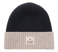 Huttelihut - Kid's Hat Wool Knit Color Block - Beanie size 55 cm - 8-10 Years, black/grey