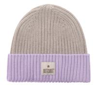 Huttelihut - Kid's Hat Wool Knit Color Block - Beanie size 55 cm - 8-10 Years, grey/purple