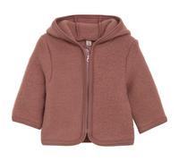 Huttelihut - Kid's Jacket Wool Fleece with Hood - Merino jacket size 56, brown