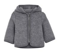Huttelihut - Kid's Jacket Wool Fleece with Hood - Merino jacket size 56, grey