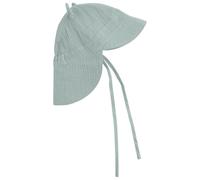 Huttelihut - Kid's Summer Hat Ears Muslin - Hat size 44 cm - 3-6 Months, grey/turquoise