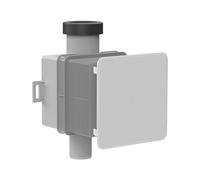 Hutterer Lechner DN32 Siphon for Air Conditioners, Weiß/Schwarz, 18.0 mm Inside Diameter, 32 mm Outside Diameter, HARDWARE_TUBING, Minimum Installation Depth 60 mm