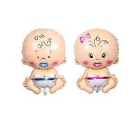 Huture 2PCS 30"x20" International Welcome Baby Shape Jumbo Mylar Foil Balloon Boy Girl Latex Helium Balloons Great for Baby Shower Pregnancy Gender Reveal Wedding Birthday Party Decor Supplies