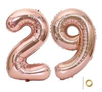 Huture 40 Inches Rose Gold Jumbo Digital Number Balloon Huge Giant Balloon Foil Mylar Balloons for Birthday Party Wedding Bridal Shower Engagement Photo Shoot Anniversary, Number 29 Rose Gold Balloon