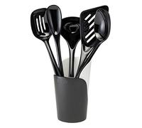 Hutzler 3106-5BK Utensils and Crock Set, Melamine, Black