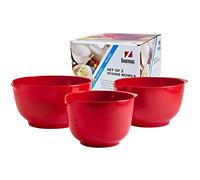 Hutzler, Set of 3 Melamine Mixing Bowl Set, 2, 3, and 4 Liter, Red