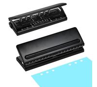 Huucozn Adjustable 6-Hole Hole Punch Office Binder Puncher Metal Hole Punch Adjustable 6-Hole Hole for Planner Ring Binder A6 Ring Binder with 6 Sheets Capacity Hole for A4 A5 A6 Personal Pocket Size