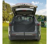 Huucozn Tailgate Shade Net 144 x 150 cm Magnetic Van Insect Protection UV Protection Car Insect Net Zip in the Middle Door Insect Screen Black Mosquito Net for Boot Outdoor Camping