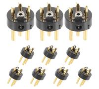 Huudngeje 10pcs 3 Pin Gold Plated Connector 10Pack 3 Pin Gold Plated Connector for Microphone KTV Audio Conversion Adapter Speaker Microphone Accessories