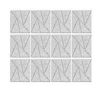 Huudngeje 12 Pack Self Adhesive Acoustic Panels 11.8inch X 11.8inch Sound Proof Foam Panels (Silver Gray)