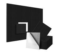 Huudngeje 12 Pack Sound Proof Foam Panels 12x12x0.4 Inch, Self Adhesive Acoustic Wall Panels,for Acoustic Treatment Black