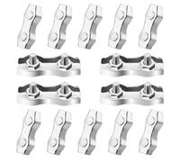 Huudngeje 14PCS 2-Post Wire Rope Clamp M2 1/16inch Cable Wire Clamp Double Bolt Wire Rope Clips for 1/16 Inch/ 1.5mm Wire Rope