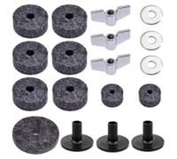 Huudngeje 18PCS Cymbal Replacement Accessories Drum Parts with Cymbal Stand Felts Drum Cymbal Felt Pads Include Wing Nuts Washers