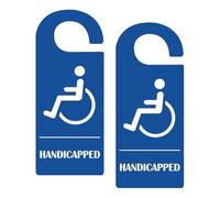 Huudngeje 2 Pack Handicap Parking Sign 8.5 X 3.5 Inch, Blue Reserved Parking Wheelchair Reserved Parking Tag