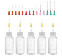 Huudngeje 30ml Precision Tip Applicator Bottle,Blunt Tip Needle and Cap, 18G 20G 25G Needle Tip Squeeze Bottle, Oil Dropper Bottle